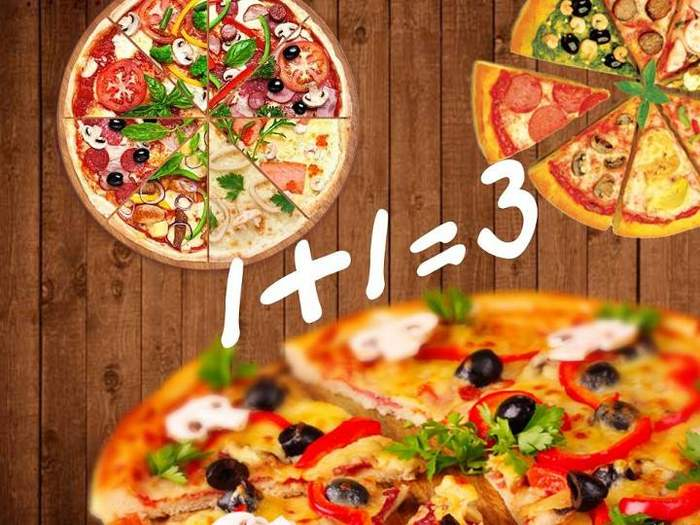 Пицца 1+1=3